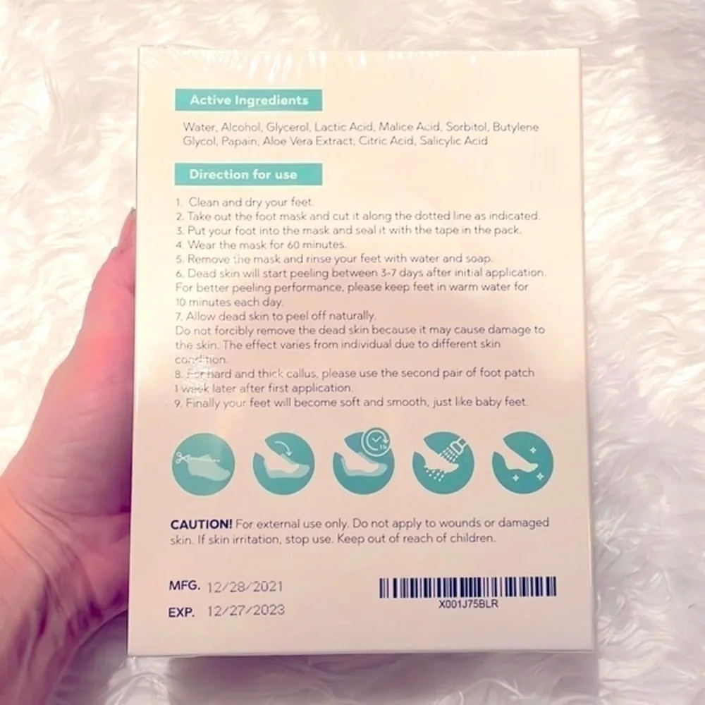 Brand New 2 Pack Soft Baby Feet Foot Peel Mask Dead Skin Remover Exfoliating